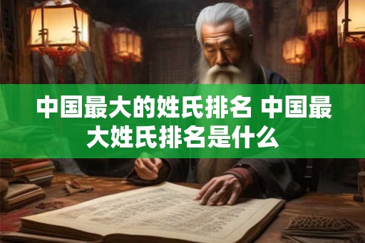 中国最大的姓氏排名 中国最大姓氏排名是什么