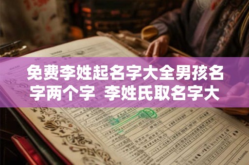 免费李姓起名字大全男孩名字两个字  李姓氏取名字大全男孩