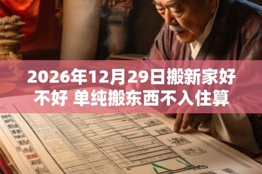 2026年12月29日搬新家好不好 单纯搬东西不入住算搬家吗