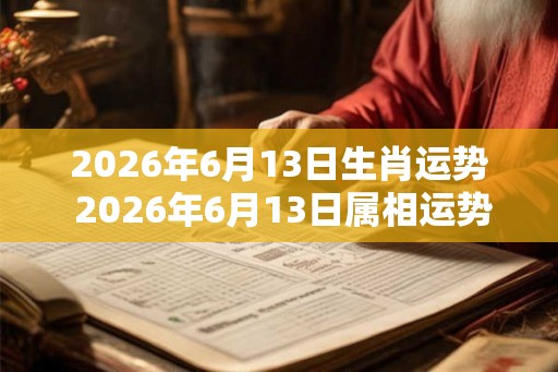 2026年6月13日生肖运势 2026年6月13日属相运势如何