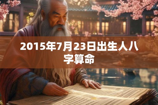 2015年7月23日出生人八字算命