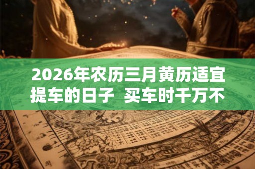 2026年农历三月黄历适宜提车的日子  买车时千万不能说的话