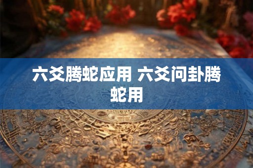 六爻腾蛇应用 六爻问卦腾蛇用