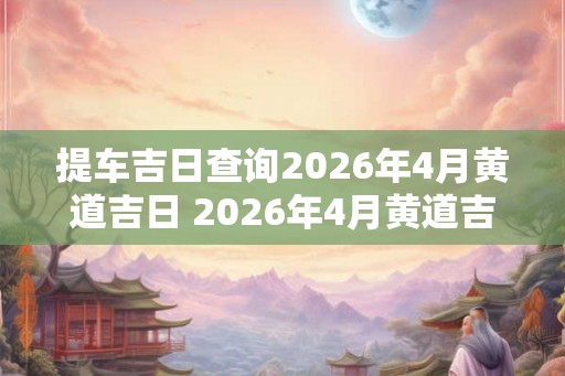 提车吉日查询2026年4月黄道吉日 2026年4月黄道吉日提车查询