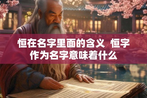 恒在名字里面的含义 恒字作为名字意味着什么 恒在名字里面的含义 恒字作为名字意味着什么