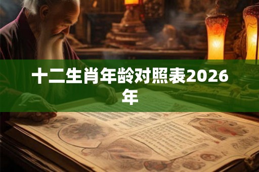 十二生肖年龄对照表2026年 十二生肖年龄对照表2026年