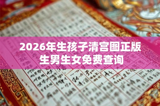 2026年生孩子清宫图正版 生男生女免费查询