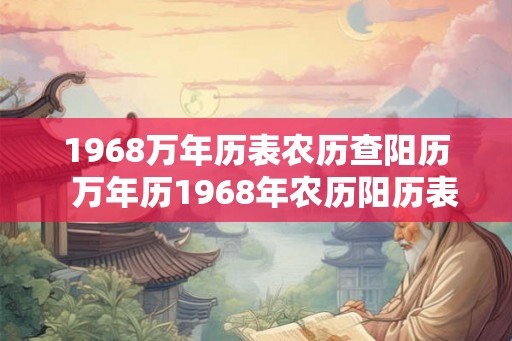 1968万年历表农历查阳历  万年历1968年农历阳历表12月