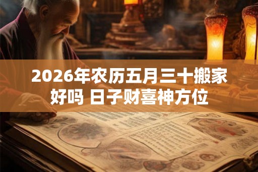 2026年农历五月三十搬家好吗 日子财喜神方位