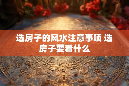 选房子的风水注意事项 选房子要看什么 选房子的风水注意事项 选房子要看什么