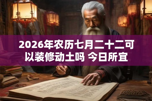 2026年农历七月二十二可以装修动土吗 今日所宜 2026年农历七月二十二可以装修动土吗 今日所宜