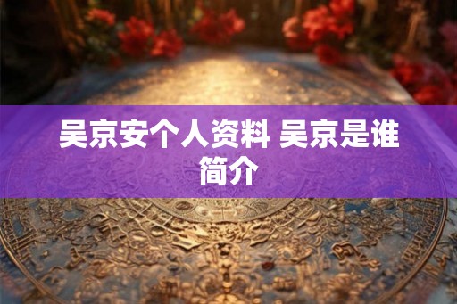 吴京安个人资料 吴京是谁简介