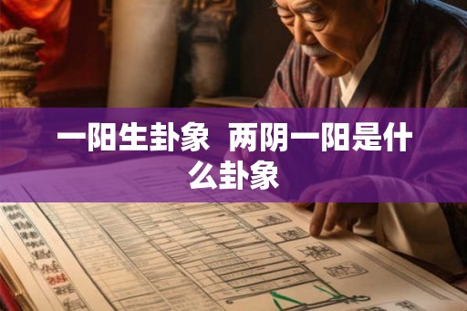一阳生卦象  两阴一阳是什么卦象