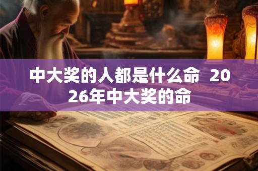 中大奖的人都是什么命 2026年中大奖的命 中大奖的人都是什么命 2026年中大奖的命