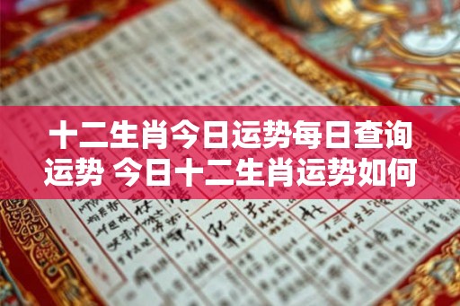 十二生肖今日运势每日查询运势 今日十二生肖运势如何