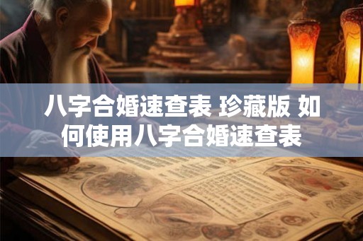 八字合婚速查表 珍藏版 如何使用八字合婚速查表