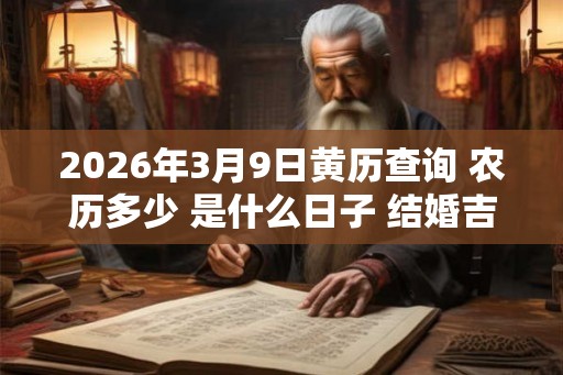2026年3月9日黄历查询 农历多少 是什么日子 结婚吉时