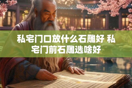 私宅门口放什么石雕好 私宅门前石雕选啥好