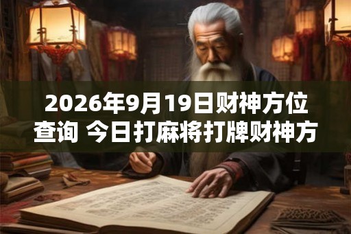 2026年9月19日财神方位查询 今日打麻将打牌财神方位 2026年9月19日财神方位查询 今日打麻将打牌财神方位