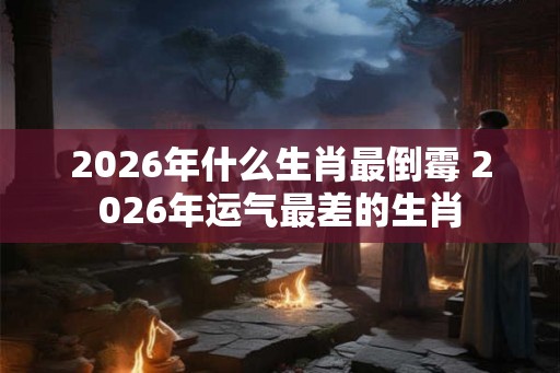 2026年什么生肖最倒霉 2026年运气最差的生肖