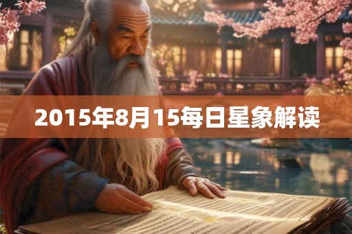 2015年8月15每日星象解读