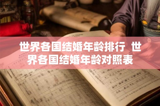 世界各国结婚年龄排行  世界各国结婚年龄对照表