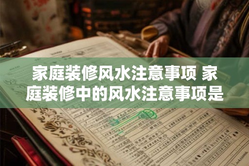 家庭装修风水注意事项 家庭装修中的风水注意事项是什么