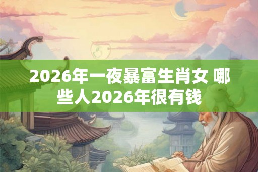 2026年一夜暴富生肖女 哪些人2026年很有钱