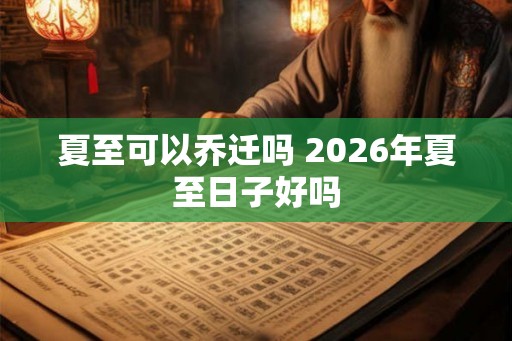 夏至可以乔迁吗 2026年夏至日子好吗 夏至可以乔迁吗 2026年夏至日子好吗