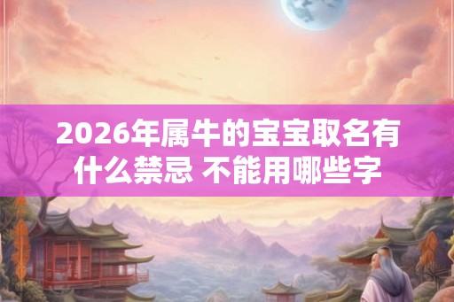 2026年属牛的宝宝取名有什么禁忌 不能用哪些字 2026年属牛的宝宝取名有什么禁忌 不能用哪些字