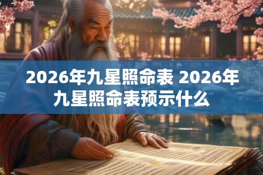 2026年九星照命表 2026年九星照命表预示什么