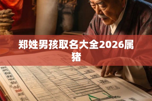 郑姓男孩取名大全2026属猪
