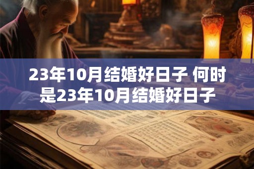 23年10月结婚好日子 何时是23年10月结婚好日子