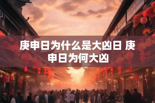 庚申日为什么是大凶日 庚申日为何大凶
