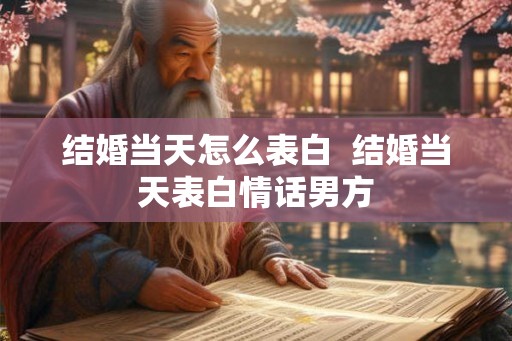 结婚当天怎么表白  结婚当天表白情话男方