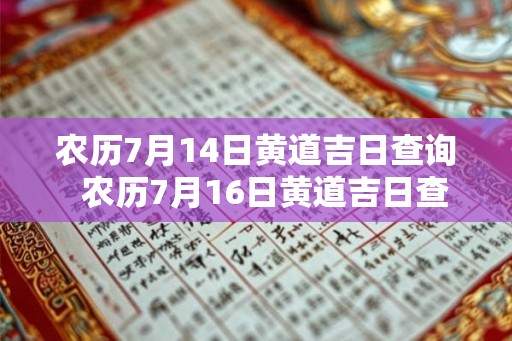 农历7月14日黄道吉日查询  农历7月16日黄道吉日查询