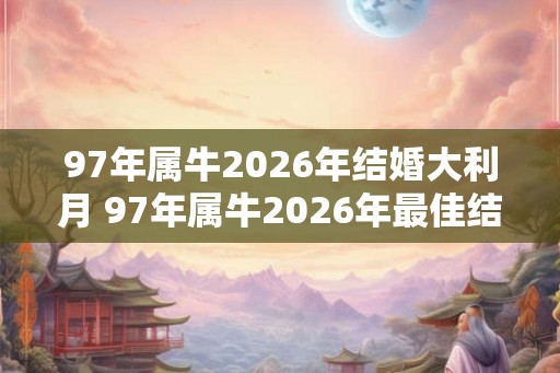 97年属牛2026年结婚大利月 97年属牛2026年最佳结婚月是哪个