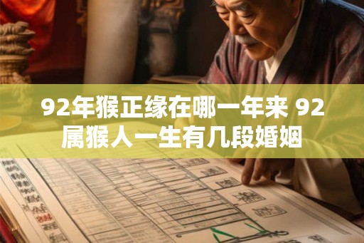 92年猴正缘在哪一年来 92属猴人一生有几段婚姻