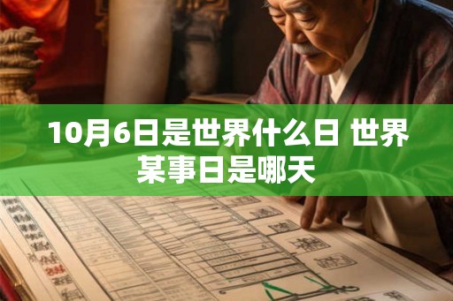 10月6日是世界什么日 世界某事日是哪天