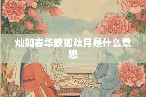 灿如春华皎如秋月是什么意思