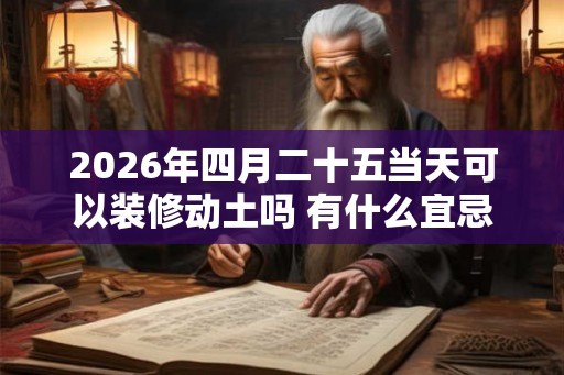 2026年四月二十五当天可以装修动土吗 有什么宜忌