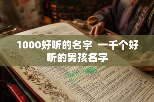 1000好听的名字  一千个好听的男孩名字