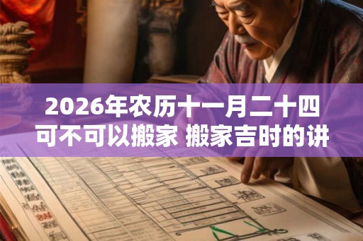 2026年农历十一月二十四可不可以搬家 搬家吉时的讲究