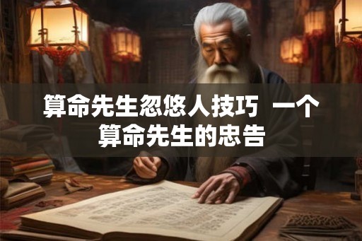 算命先生忽悠人技巧 一个算命先生的忠告 算命先生忽悠人技巧 一个算命先生的忠告