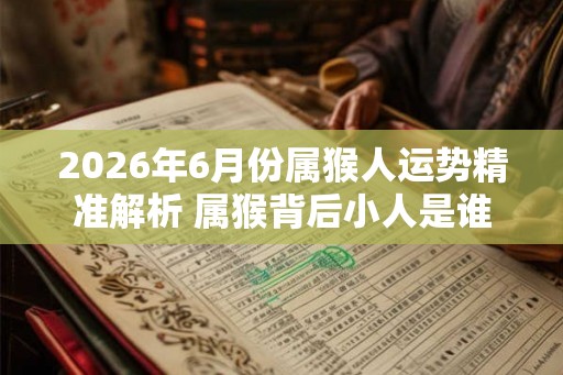 2026年6月份属猴人运势精准解析 属猴背后小人是谁 2026年6月份属猴人运势精准解析 属猴背后小人是谁