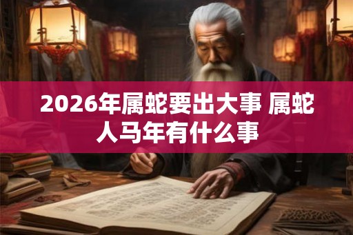 2026年属蛇要出大事 属蛇人马年有什么事