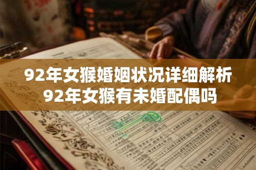 92年女猴婚姻状况详细解析 92年女猴有未婚配偶吗 92年女猴婚姻状况详细解析 92年女猴有未婚配偶吗