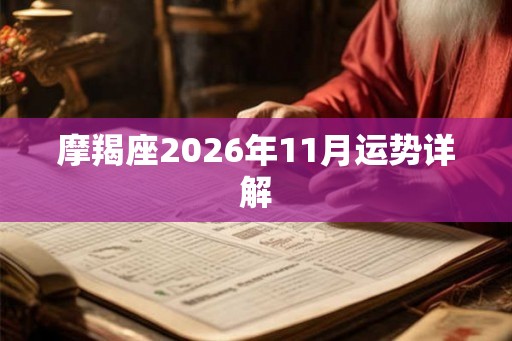 摩羯座2026年11月运势详解