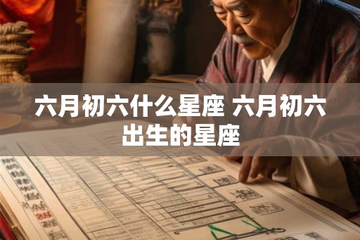 六月初六什么星座 六月初六出生的星座