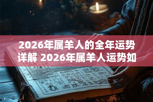 2026年属羊人的全年运势详解 2026年属羊人运势如何